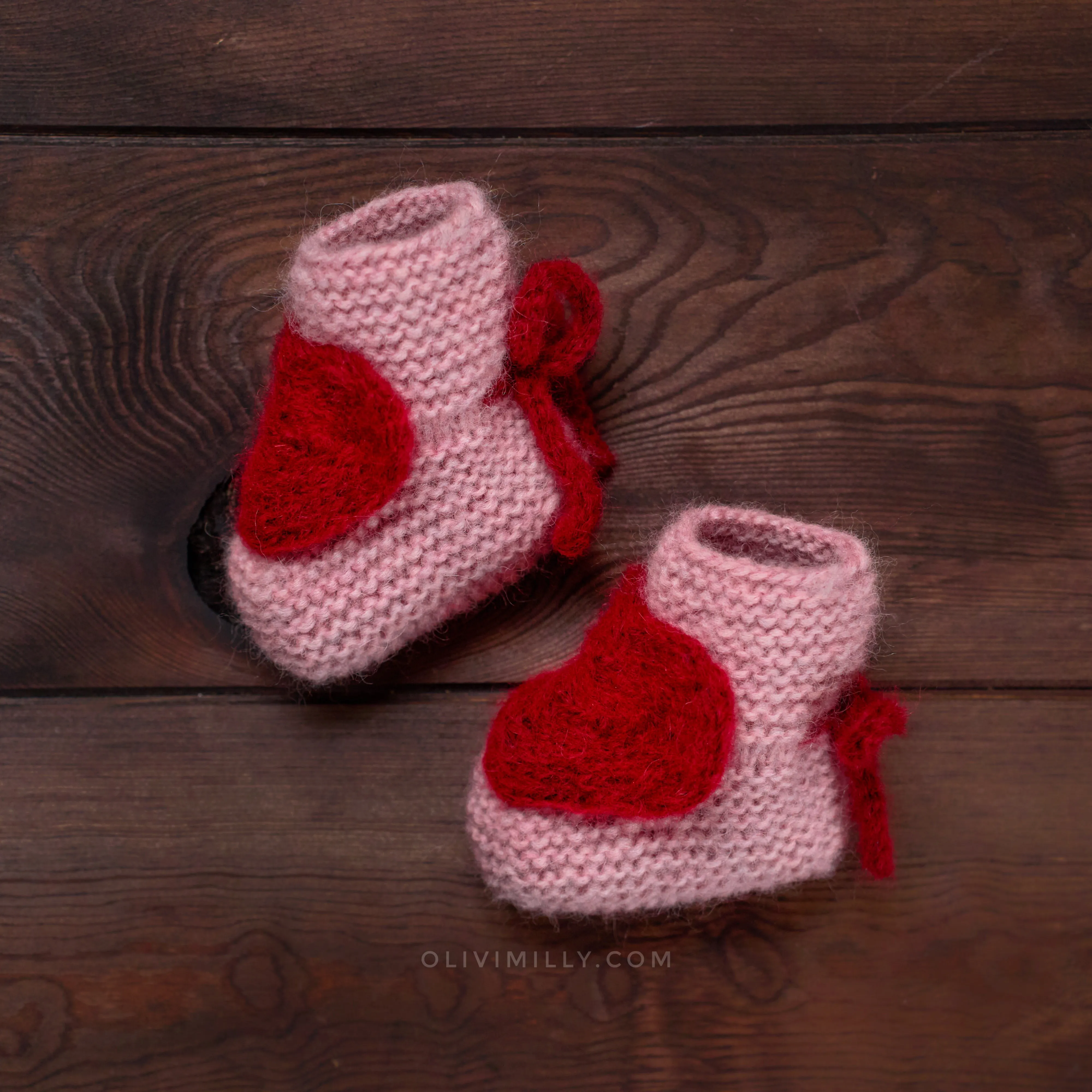 Sweetheart Booties |powder pink|  in stock (3-6m)