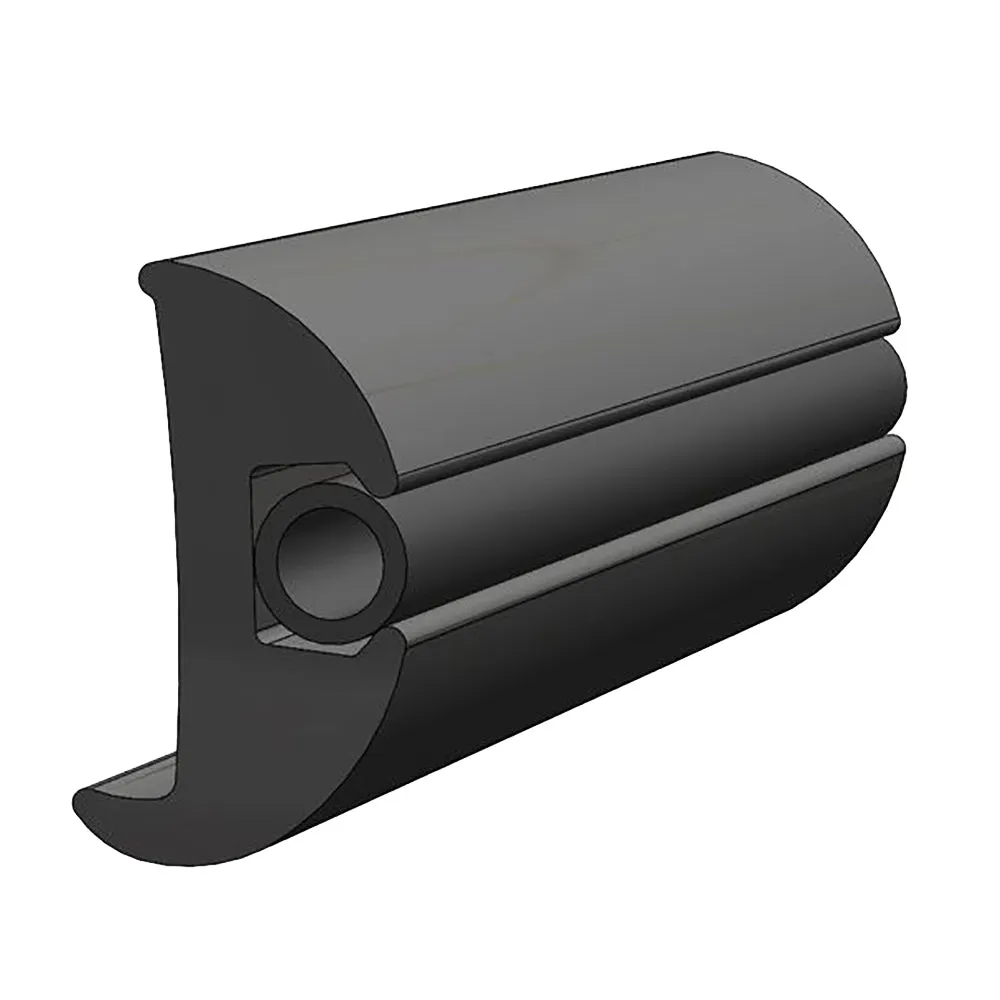 TACO Flexible Vinyl Black Rub Rail 1-1/16" x 1-7/8" 50L [V11-2423BKA50-1]