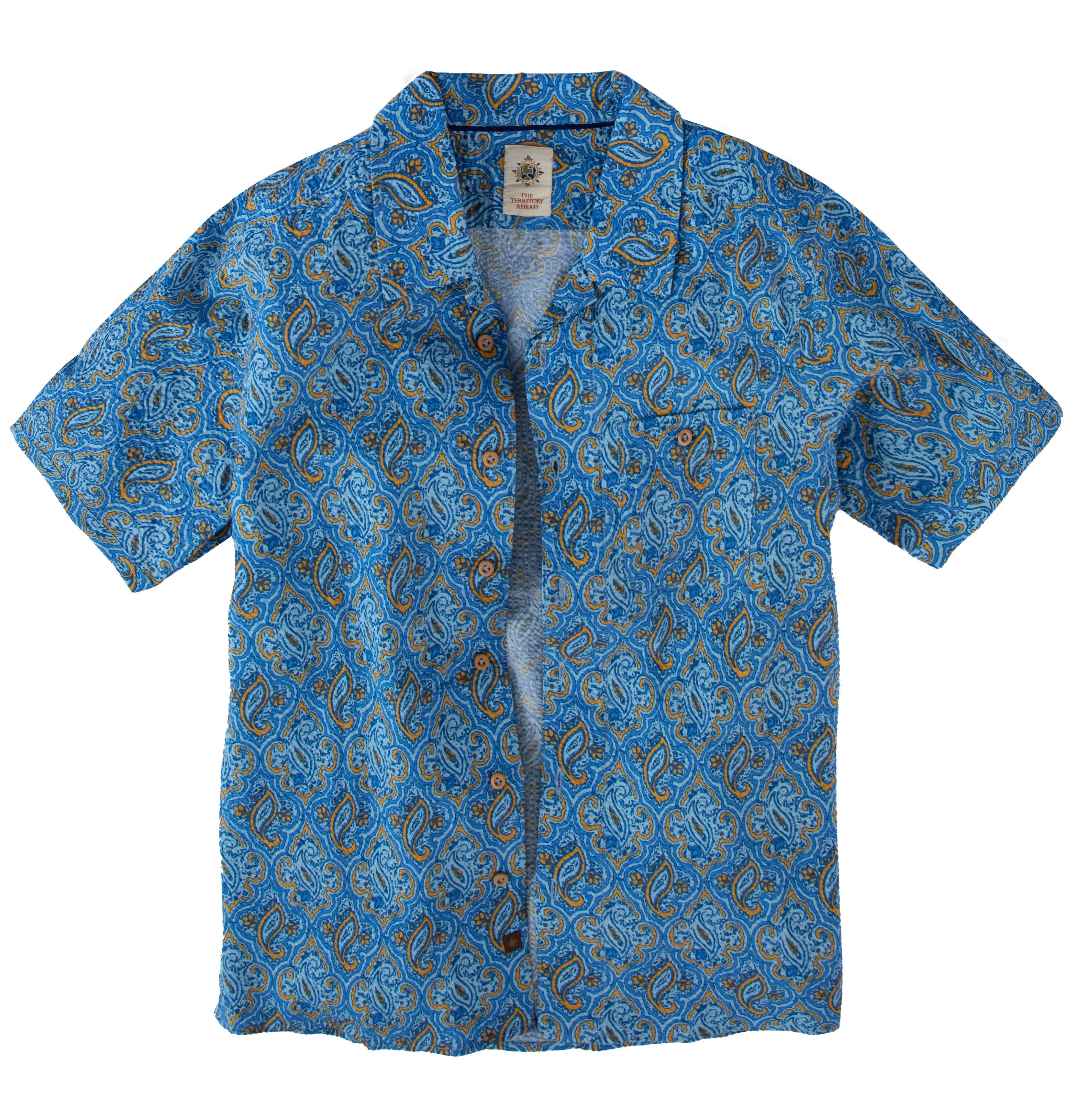 Tall Paisley Print Seersucker Shirt