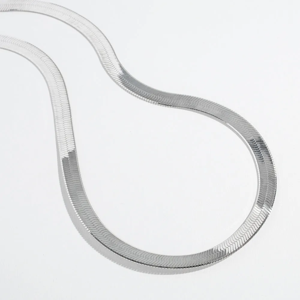 THICK FLEXIBLE HERRINGBONE CHAIN | 14K GOLD