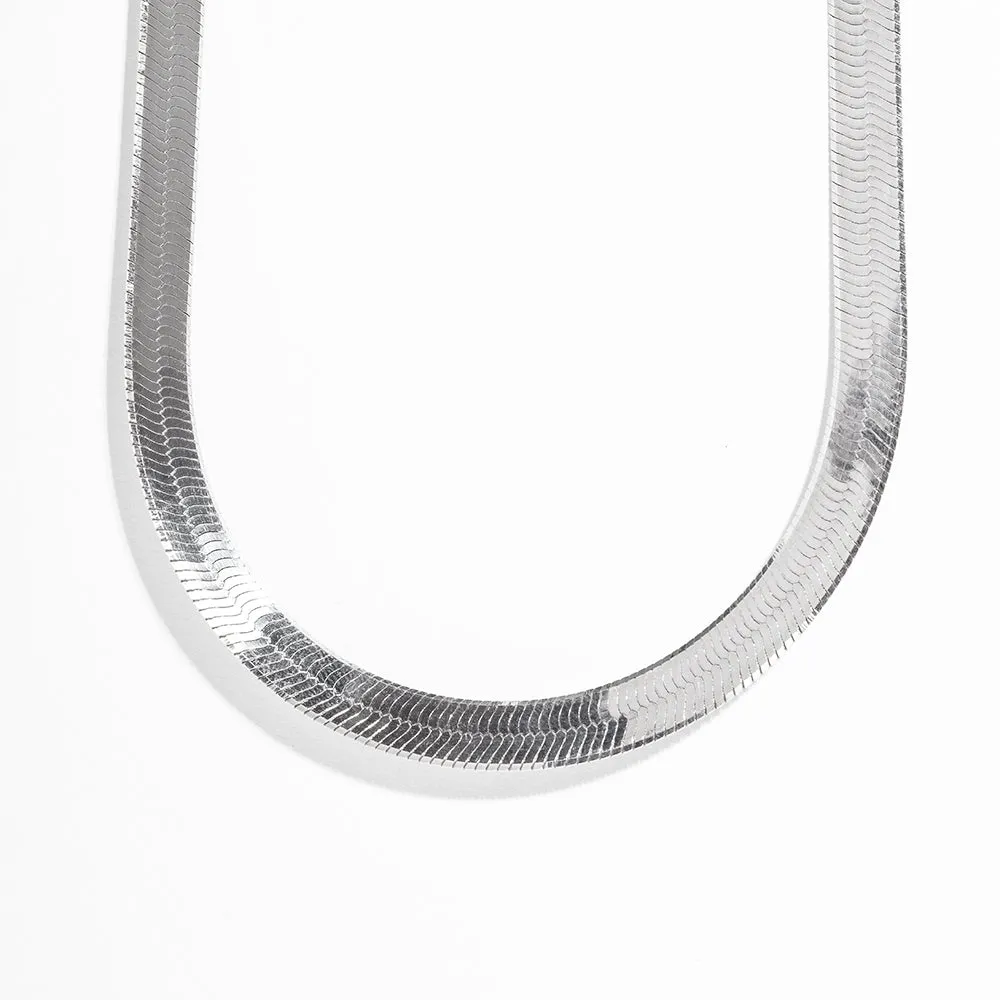 THICK FLEXIBLE HERRINGBONE CHAIN | 14K GOLD