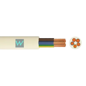 Time 3185Y 5 Core Round Flexible 1.0mm White Cable - 50M