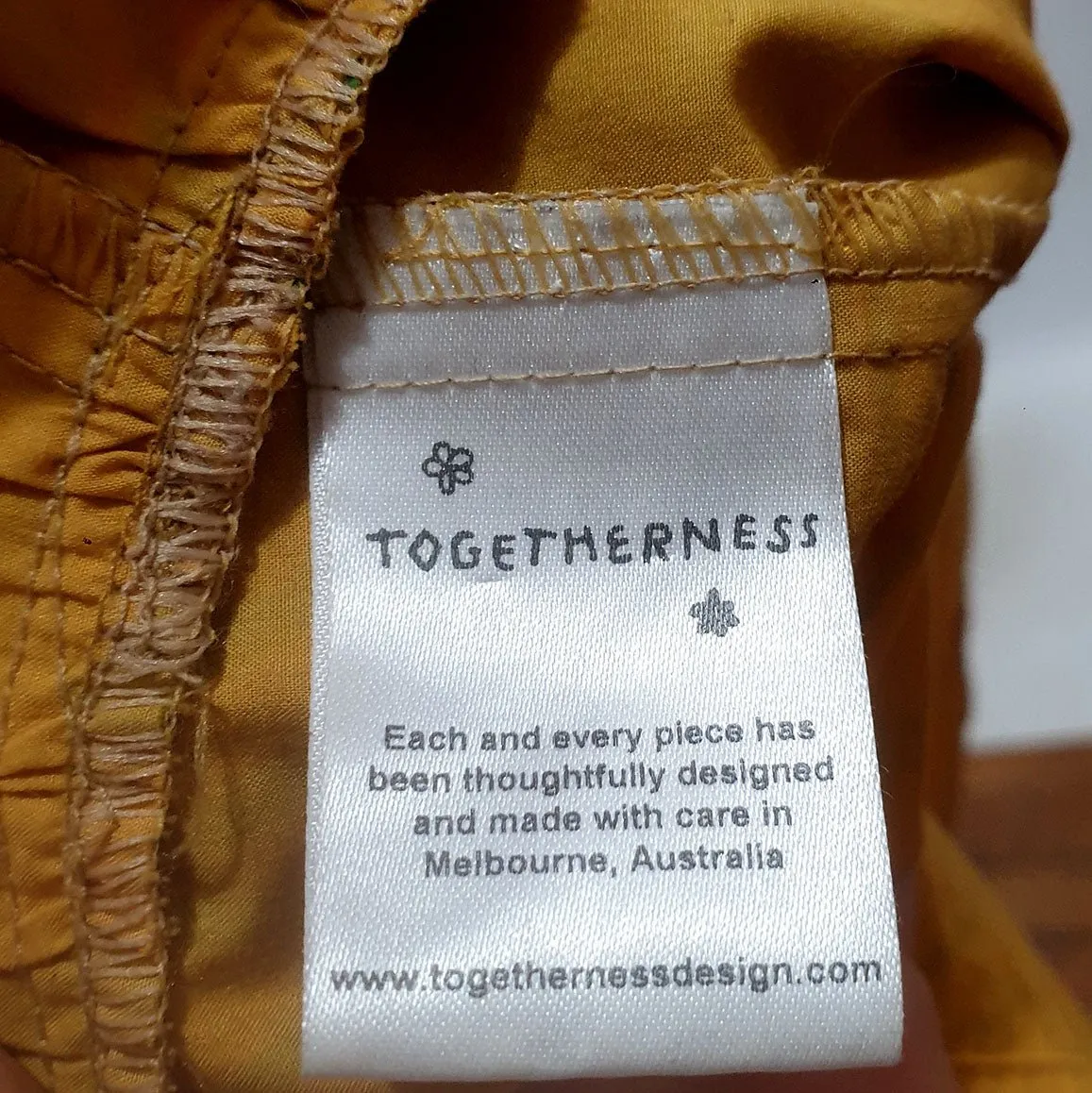 Togetherness Design mustard cotton top size small