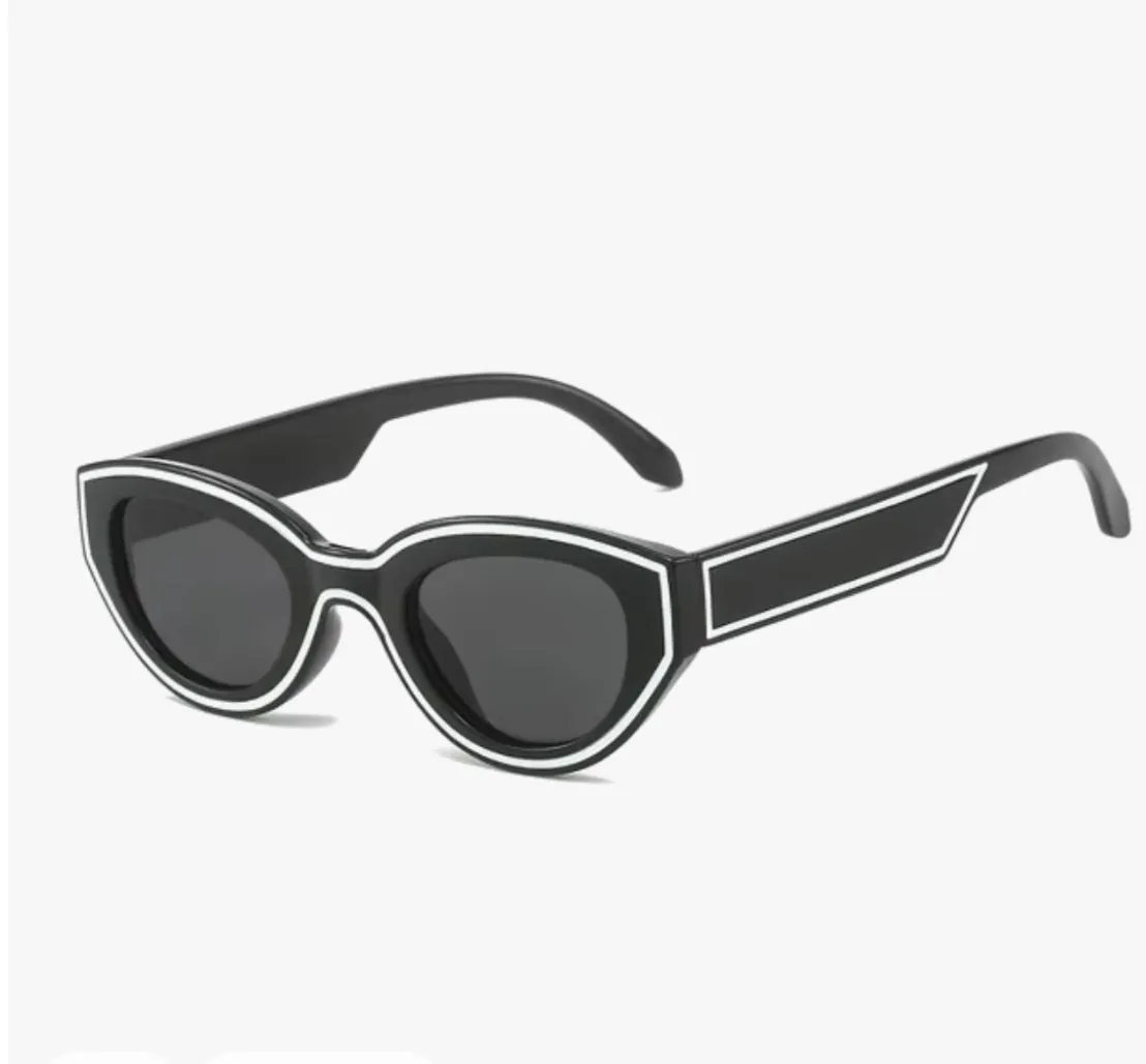 Toya So Chic Black and White Oval Sunglasses