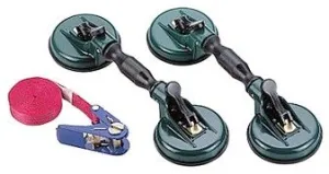 Twin Suction Cup Lifter c\w Flexible Joints - Windscreen Installation Kit