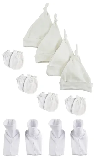 Unisex Knotted Caps , Booties and Mittens - 10 Piece Set NC_0943