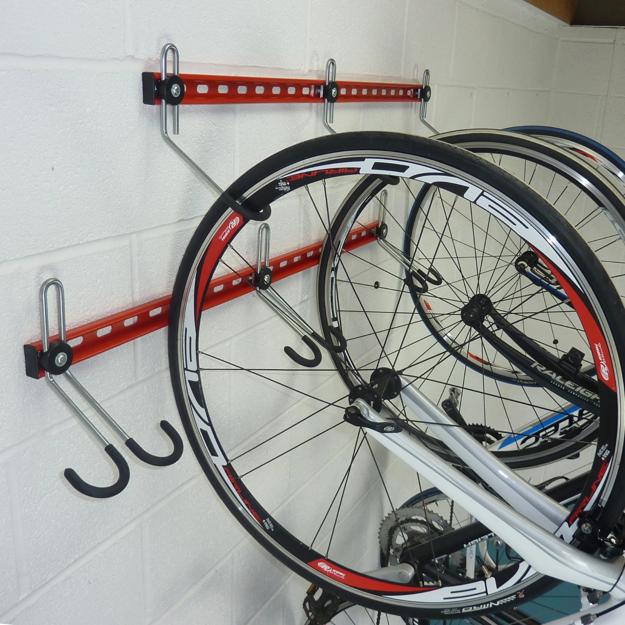 Vertical bike rack for up to 6 bikes. The Double Decker