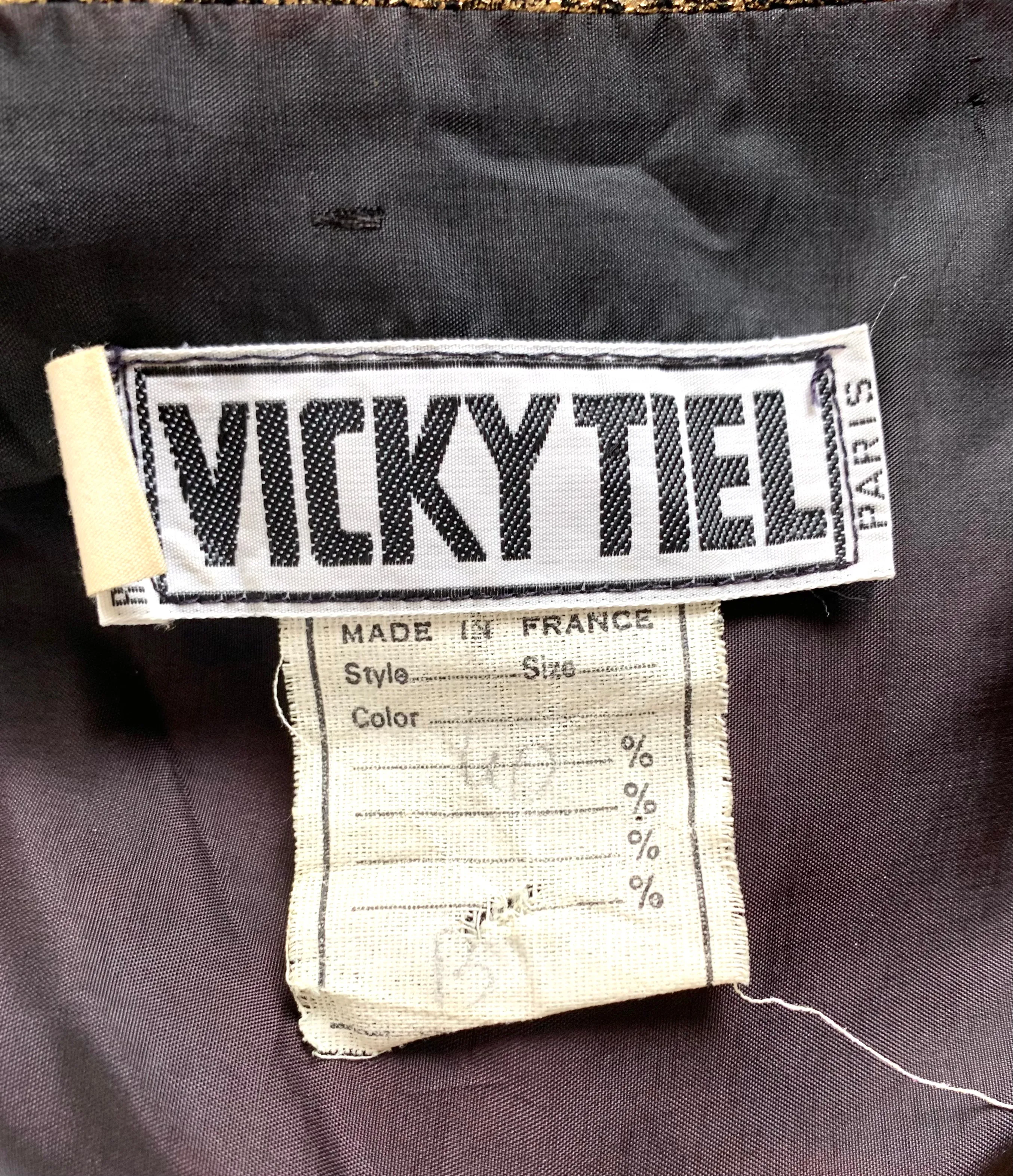 Vickey Tiel 1980's Gold and Black Paint Stroke Strapless Suede Mini Dress