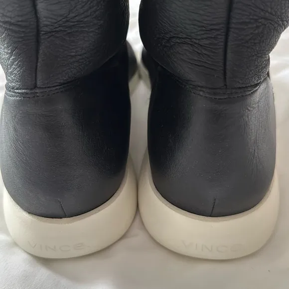 Vince Adora Black Sheep Shearling Leather Booties