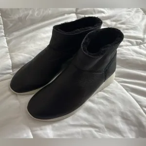 Vince Adora Black Sheep Shearling Leather Booties