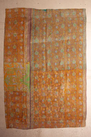 Vintage Dowry Kantha Blanket, #54 - 80"x55"