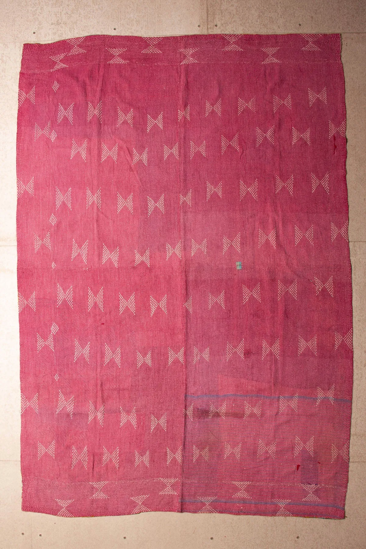 Vintage Dowry Kantha Blanket, #54 - 80"x55"