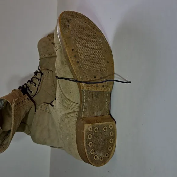Vintage Tan Leather-Suede-like Lace-up Boots Size 10