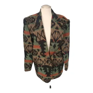 VTG Options Melrose Southwestern Aztec Geometric Patterned Blazer Jacket M