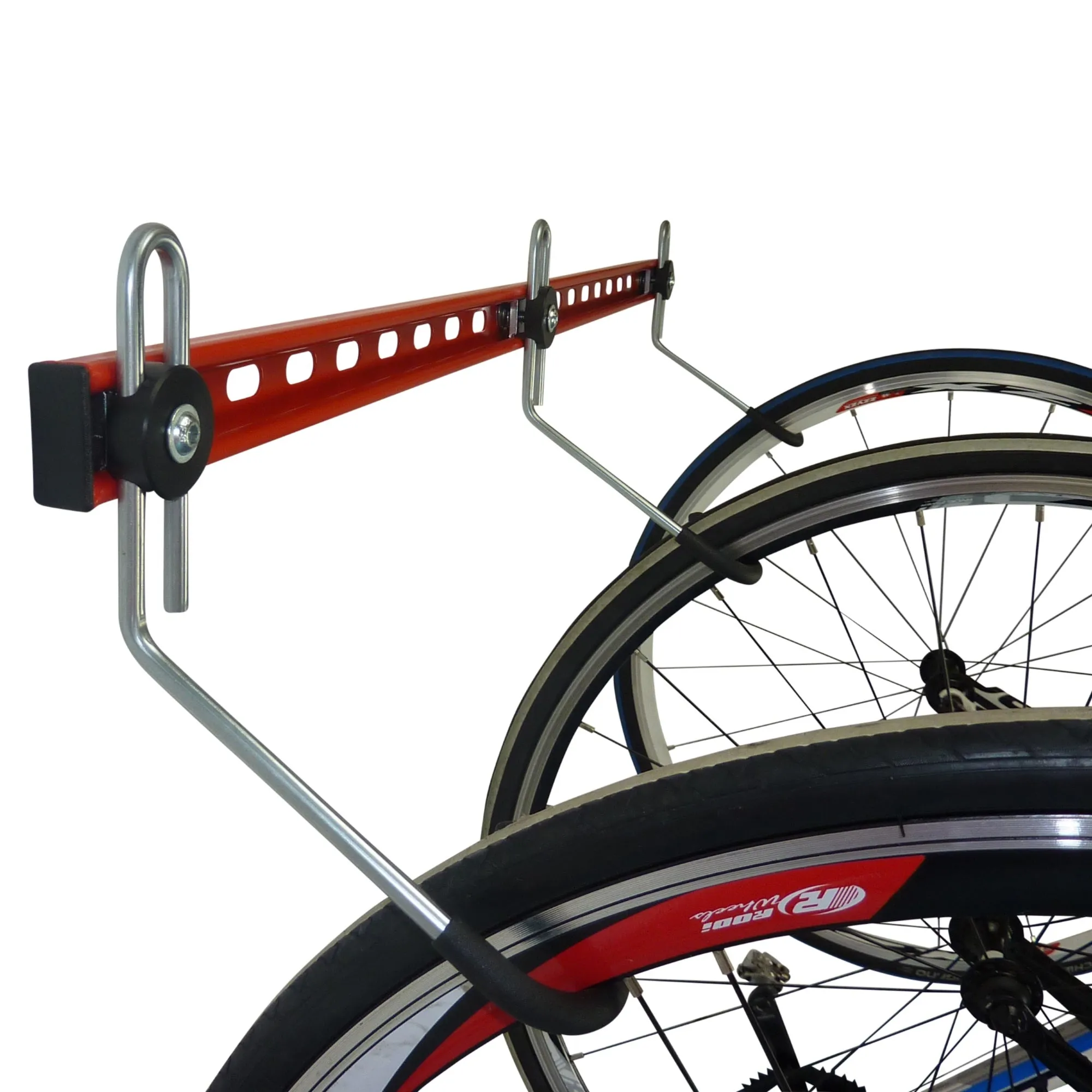 Wall mounted bike rack for 4 bikes