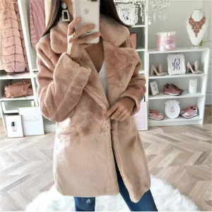 Warm Turndown Collar Solid Coats