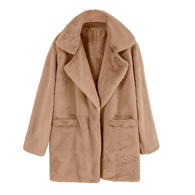 Warm Turndown Collar Solid Coats