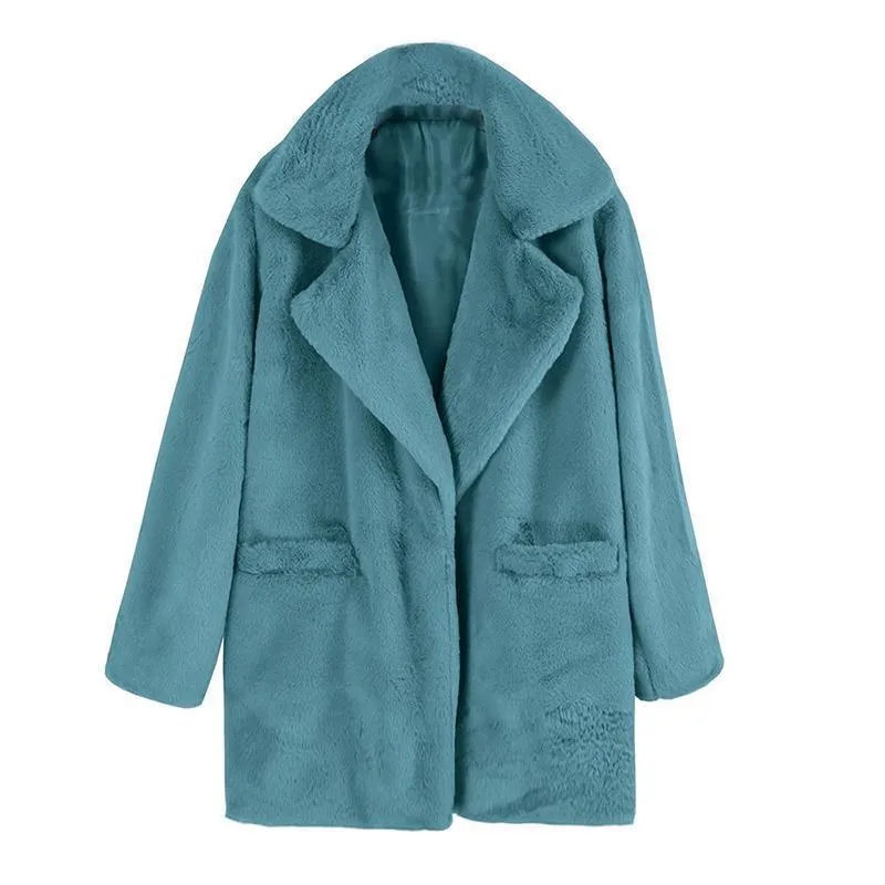 Warm Turndown Collar Solid Coats