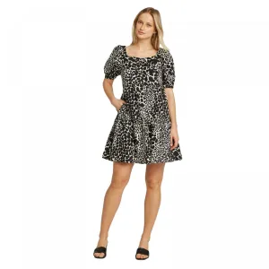 Who What Wear Women's Puff Short Sleeve Mini Babydoll Dress