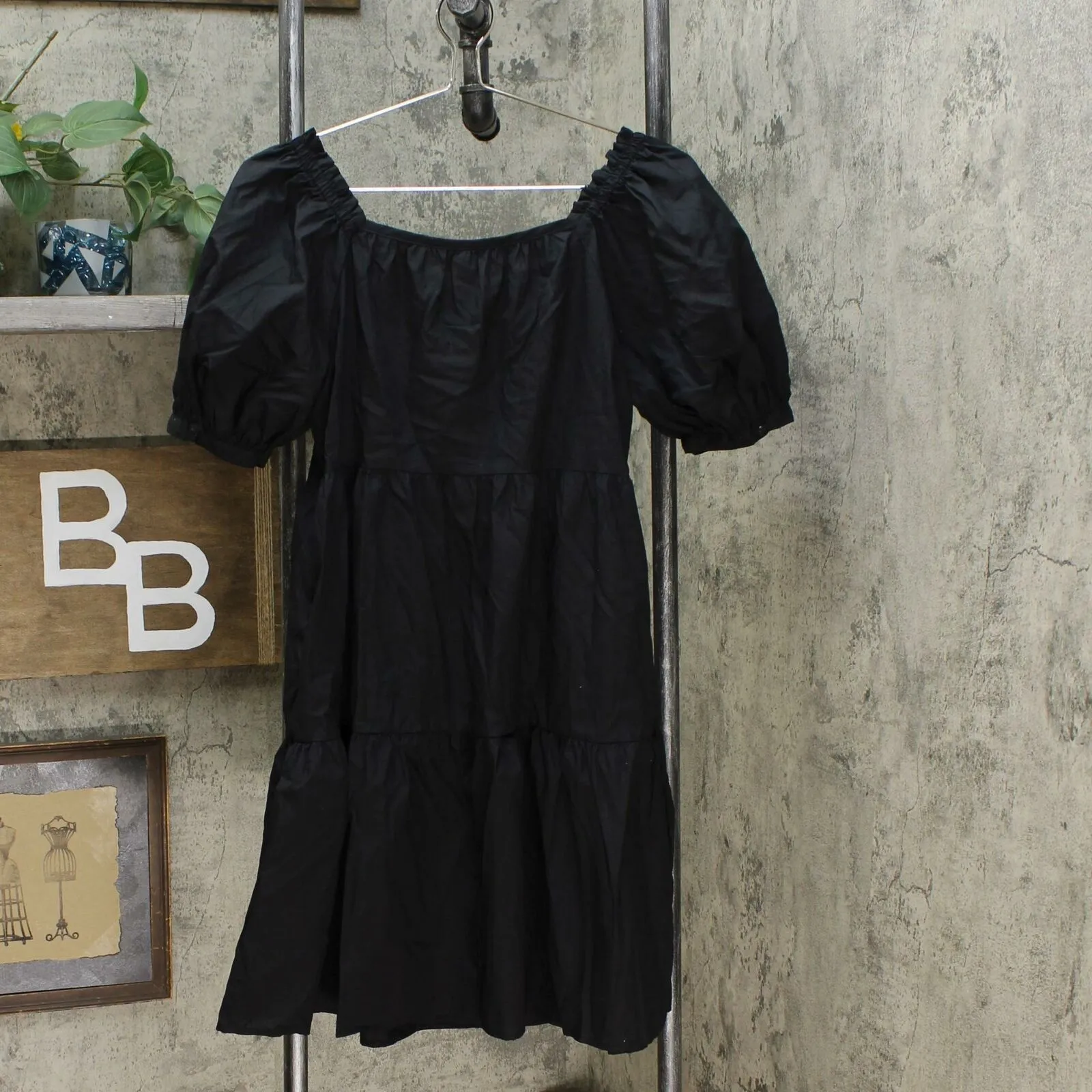 Who What Wear Women's Puff Short Sleeve Mini Babydoll Dress