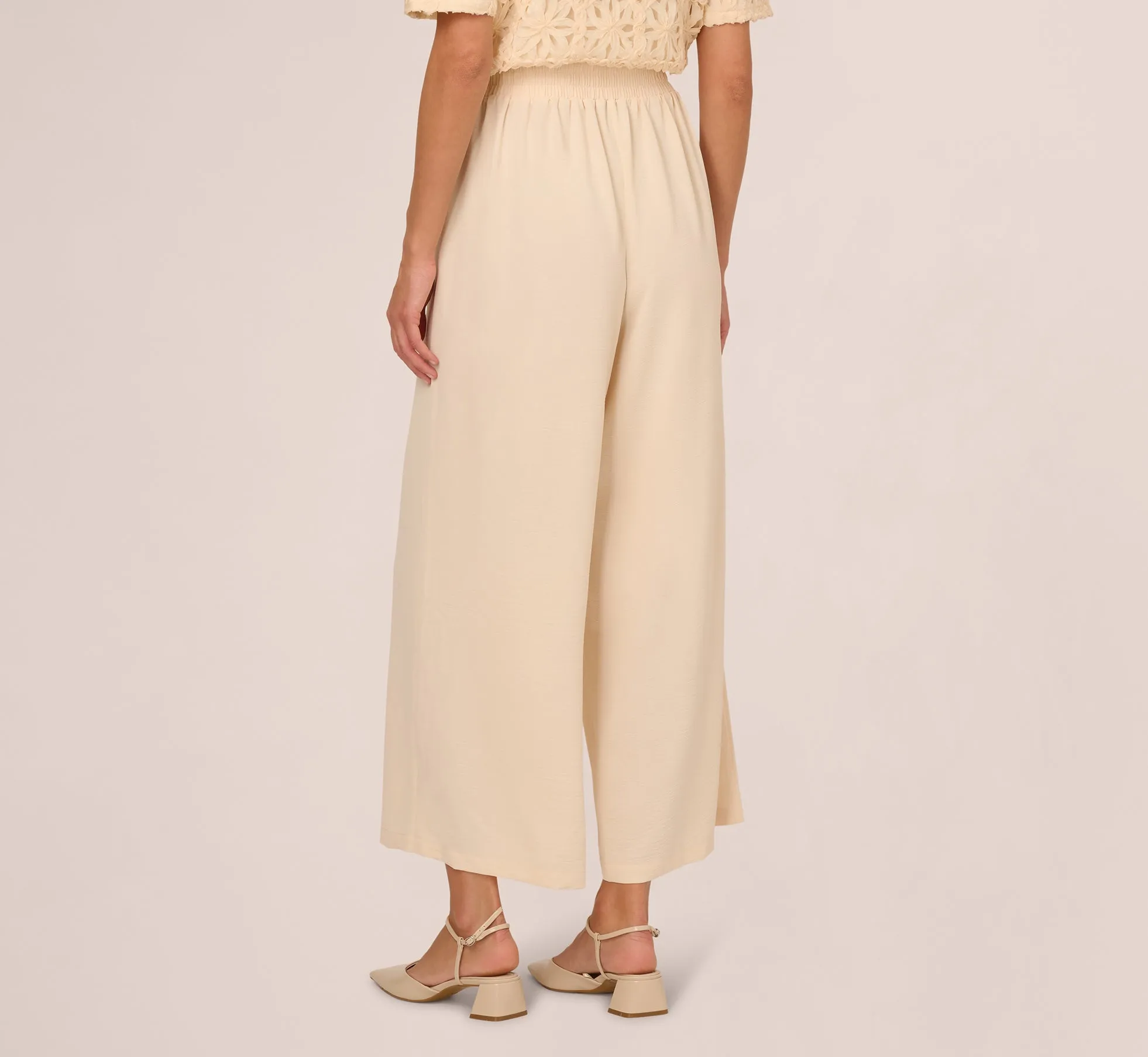 Wide Leg Pull On Airflow Pant In Cannoli Cream