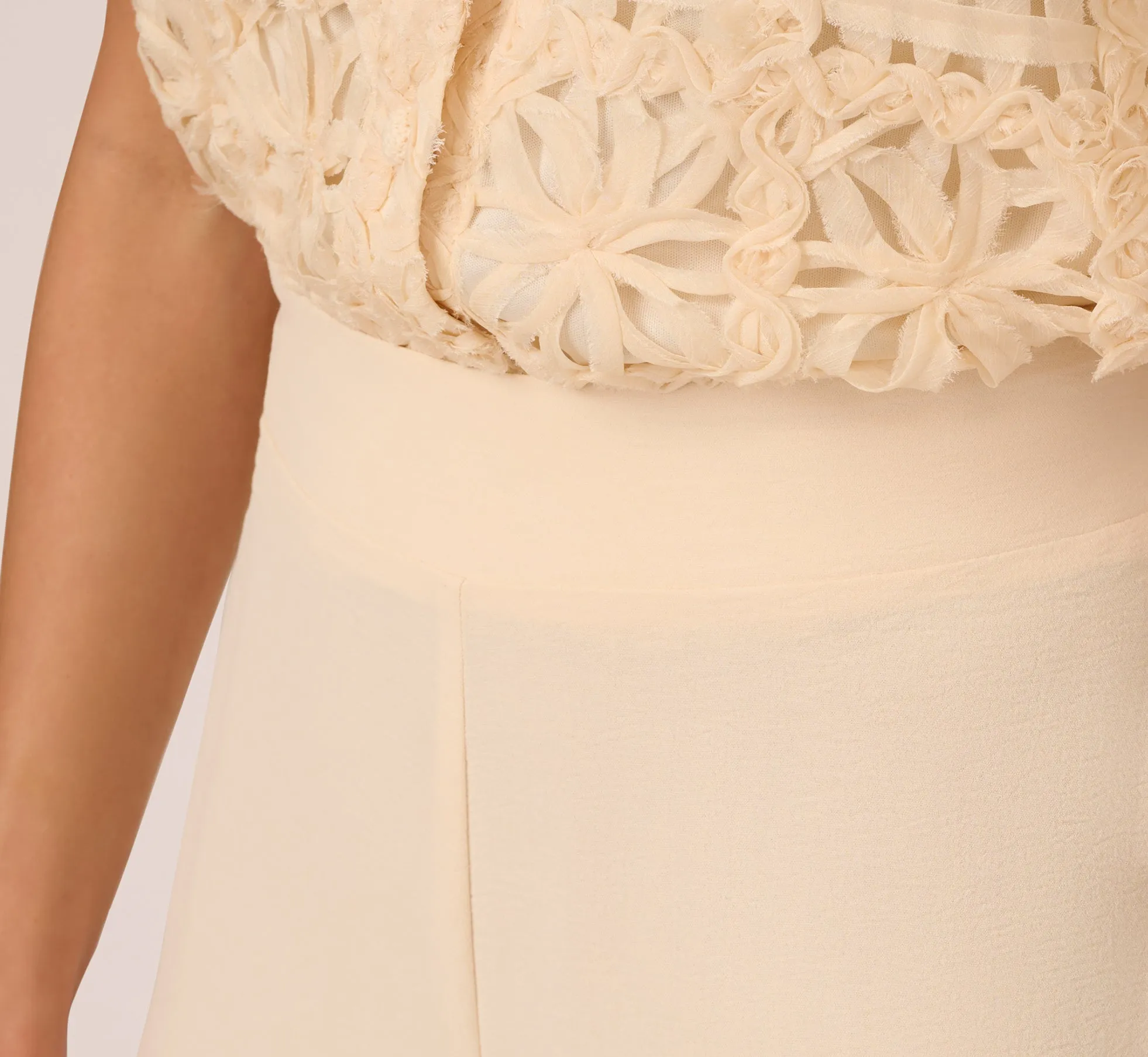 Wide Leg Pull On Airflow Pant In Cannoli Cream