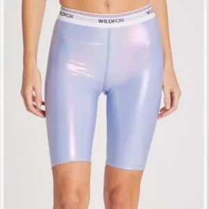 Wildfox Pale Iris Iridescent Ava High-Waisted 9&quot; Biker Short NWT Boho Chic