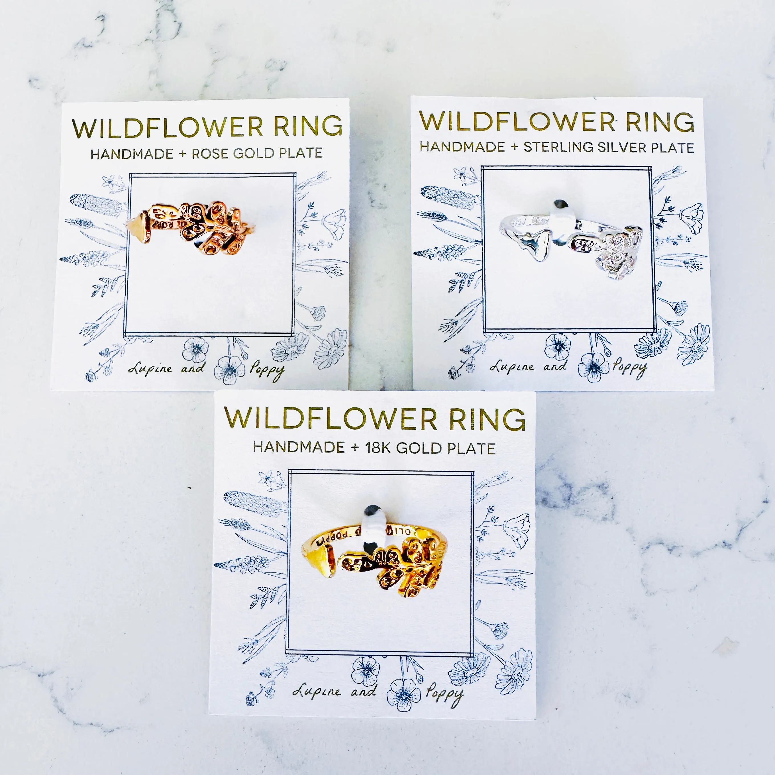 Wine Country Wildflower Ring - Rose Gold