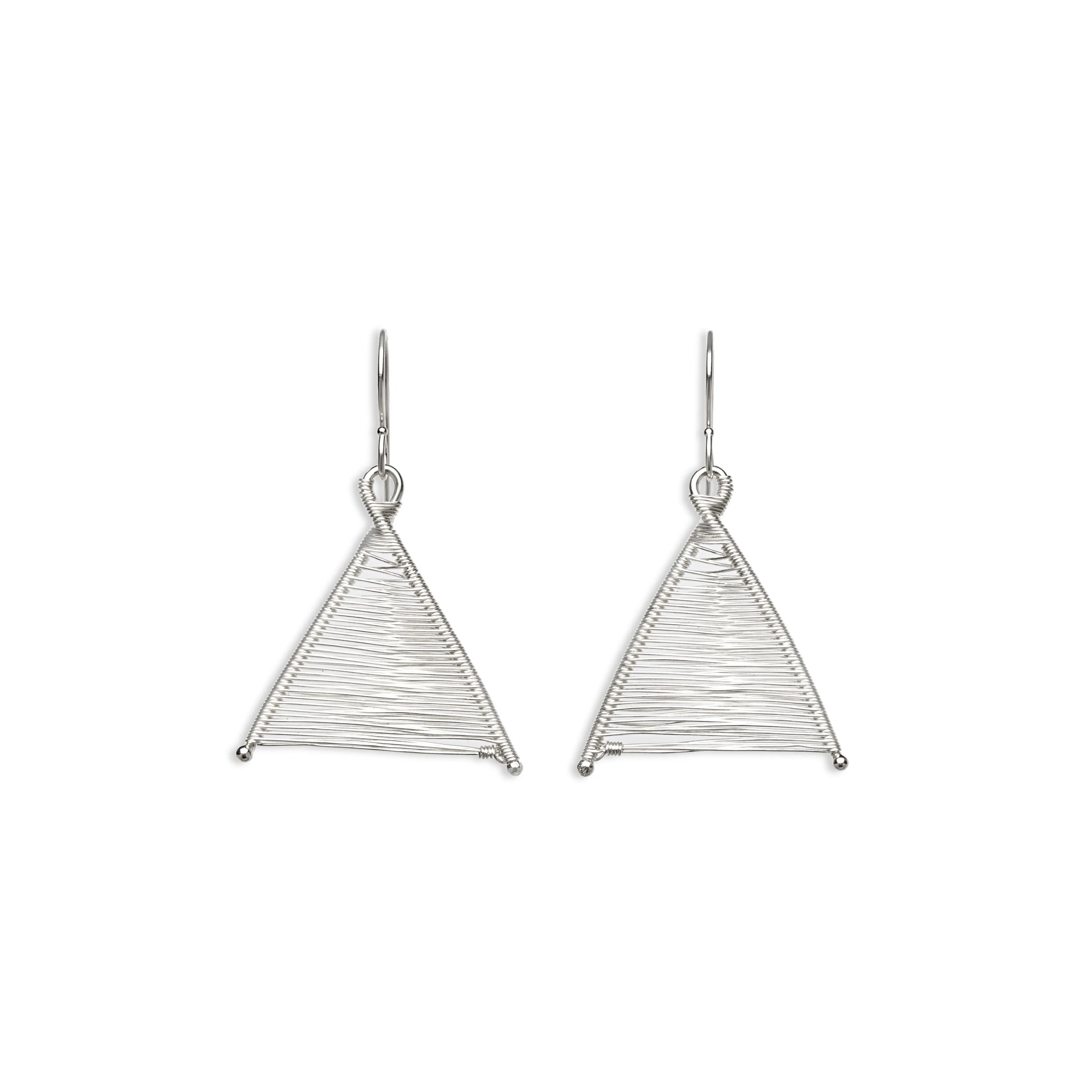Wishbone Woven Silver Earrings