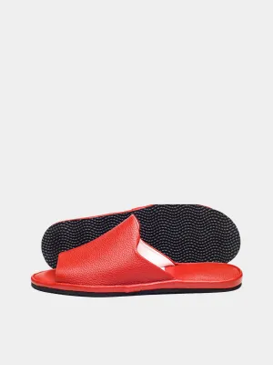Women's red slippers Model 1150 Flotar Leather