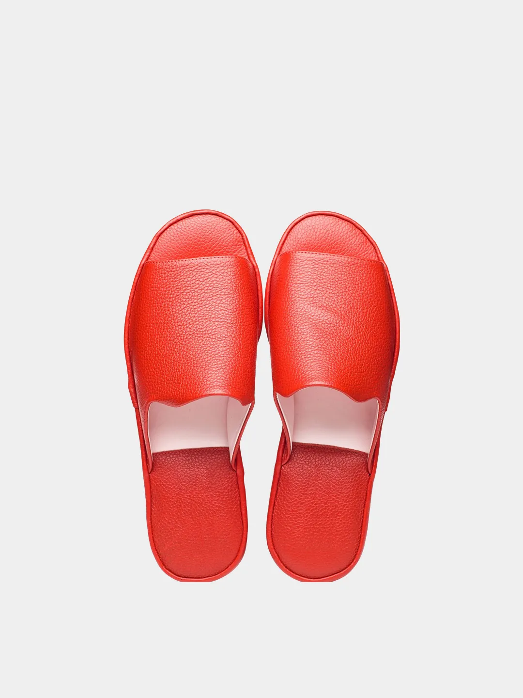 Women's red slippers Model 1150 Flotar Leather
