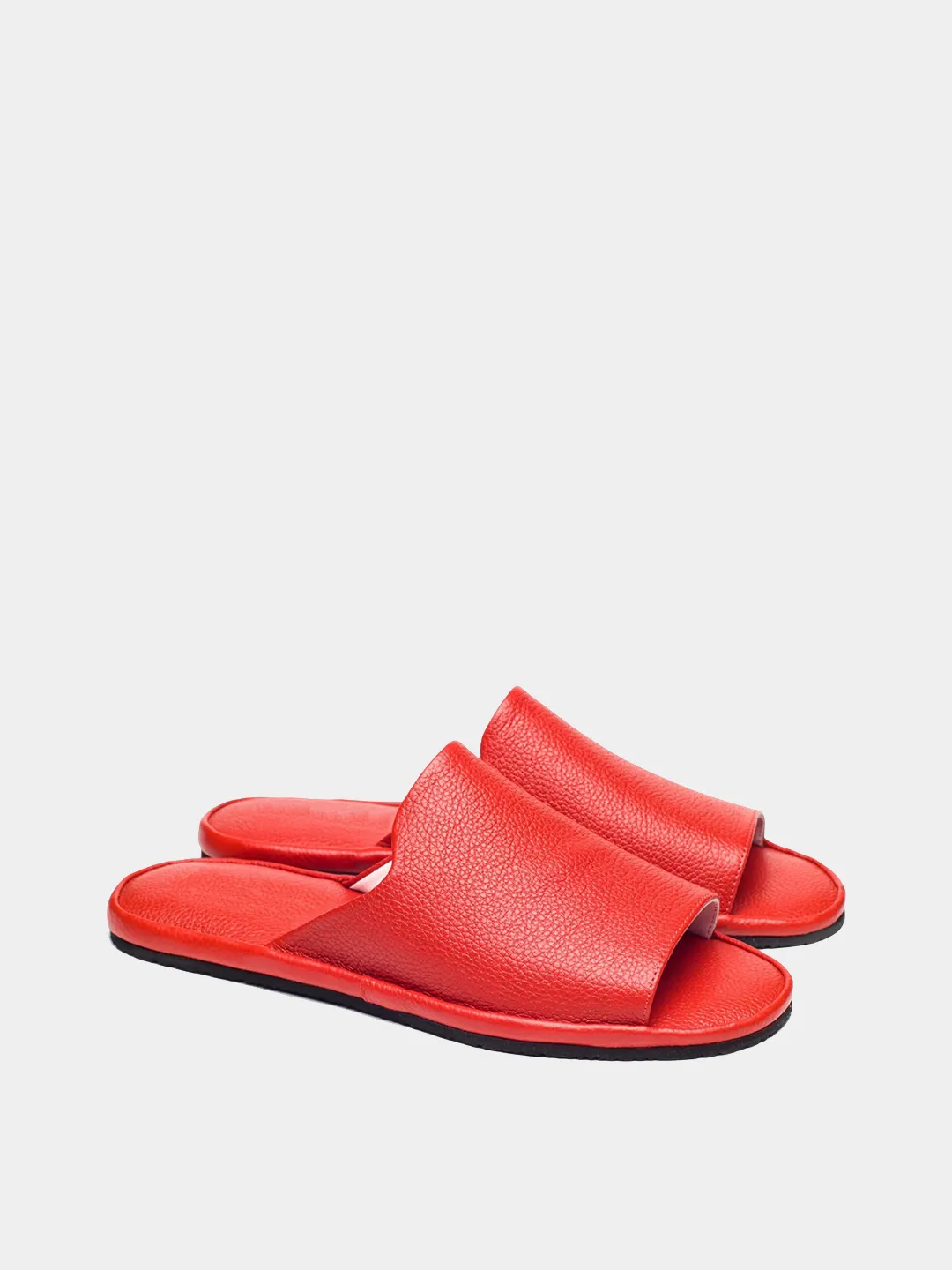 Women's red slippers Model 1150 Flotar Leather
