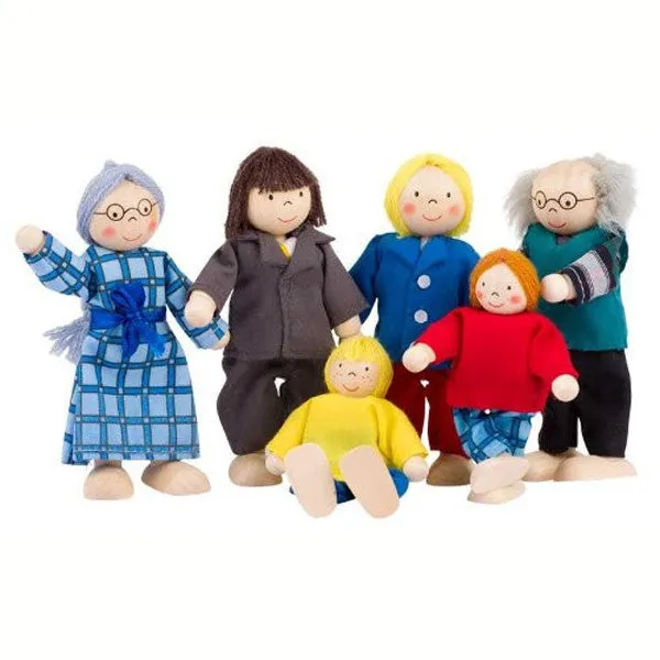 Wooden Toys Flexible Puppets City Family