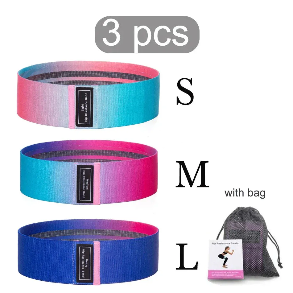 WOSWEIR 1/2/3PCS Elastic Rubber Bands Set for Women Men Fitness Gym Home Resistance Booties Band Hip Circle Expander Workout