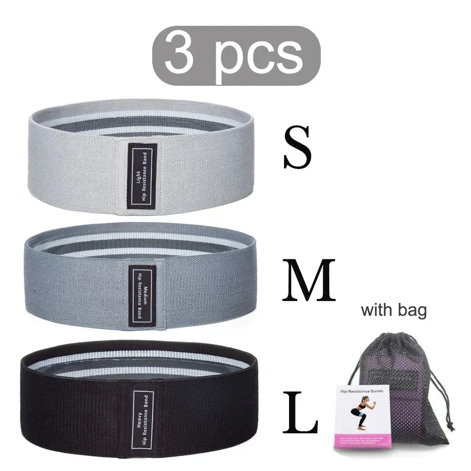 WOSWEIR 1/2/3PCS Elastic Rubber Bands Set for Women Men Fitness Gym Home Resistance Booties Band Hip Circle Expander Workout
