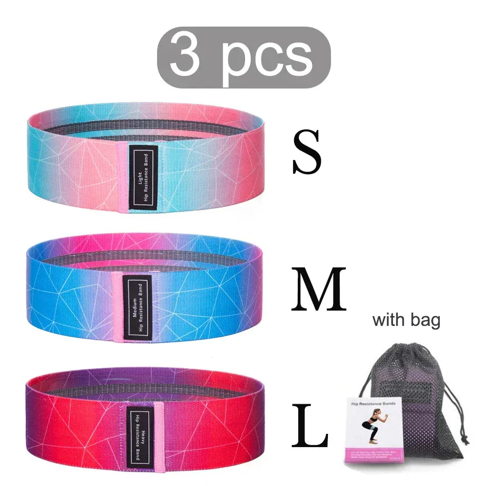 WOSWEIR 1/2/3PCS Elastic Rubber Bands Set for Women Men Fitness Gym Home Resistance Booties Band Hip Circle Expander Workout