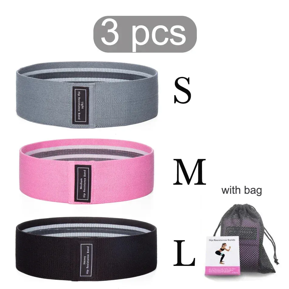 WOSWEIR 1/2/3PCS Elastic Rubber Bands Set for Women Men Fitness Gym Home Resistance Booties Band Hip Circle Expander Workout