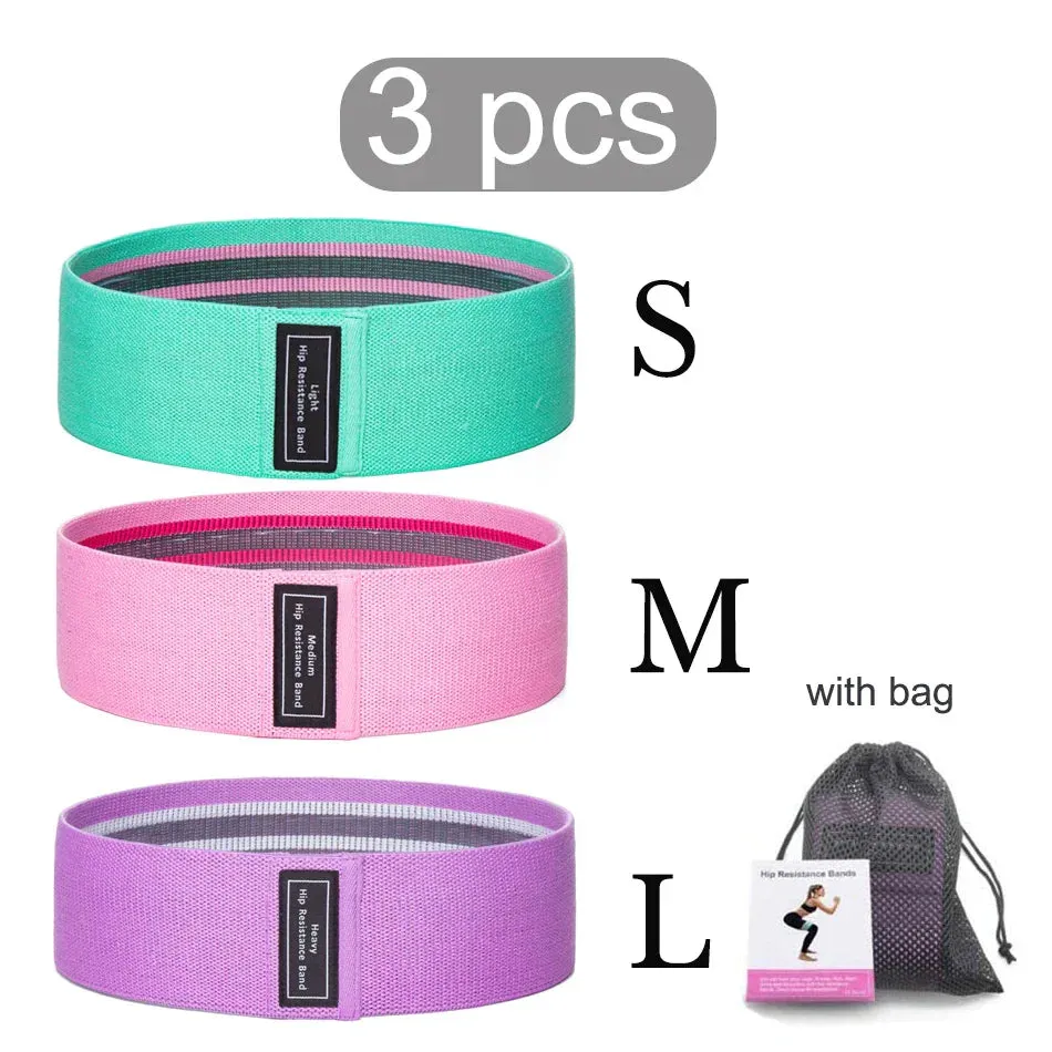 WOSWEIR 1/2/3PCS Elastic Rubber Bands Set for Women Men Fitness Gym Home Resistance Booties Band Hip Circle Expander Workout