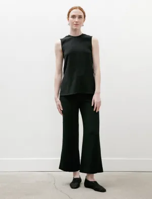 Woven Stripe Drawstring Trousers Black